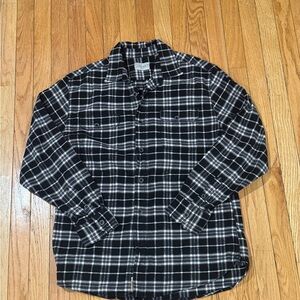 Jachs Black and White Plaid Heavy Flannel Shirt